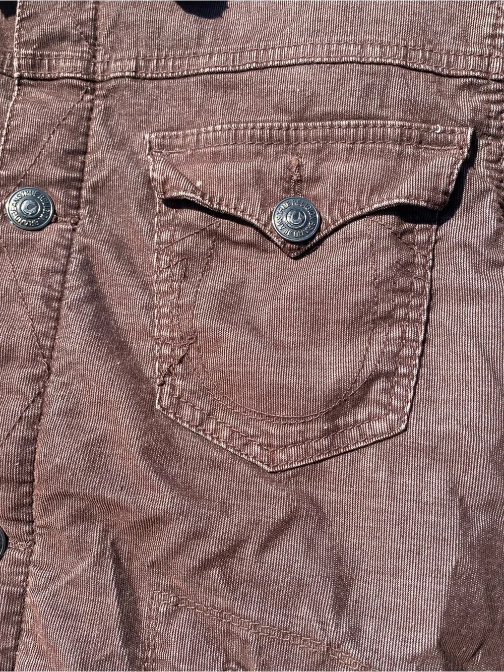 True Religion Men's Brown Sherpa Collar Jacket